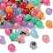 Luminous Transparent Resin Pendants, Persimmon, with Platinum Iron Loop, Glow in the Dark, Mixed Color, 20x16x16mm, Hole: 1.8mm