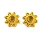 Brass Bead Caps Cabochon Settings, Lead Free & Cadmium Free, Flower, Golden, Tray: 2mm, 8x4mm