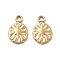 304 Stainless Steel Charms, Oval with Sun Charm, Ion Plating(IP), Real 18K Gold Plated, 9.5x6x0.8mm, Hole: 1.2mm