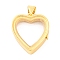 Rack Plating Brass Locket Pendants, with Plastic, Cadmium Free & Lead Free, Long-Lasting Plated, Real 18K Gold Plated, Heart, 20x19x6mm, Hole: 4x3mm
