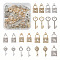 40pcs 10 style Alloy Pendants, with Crystal Rhinestone, Padlock & Skeleton Key, Platinum & Golden, 19.5~33x8.5~14x2~2.5mm, Hole: 1.5~2.5mm, 4Pcs/style