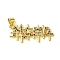Mother's Day Real 18K Gold Plated Brass Micro Pave Cubic Zirconia Pendants, Cadmium Free & Nickel Free & Lead Free, Word Mom, Colorful, 15x32x2mm, Hole: 5x3.5mm