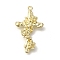 Alloy Pendants, Light Gold Charms, Cross, 31x18x5mm, Hole: 1.5mm
