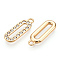 304 Stainless Steel Pendants, Manual Polishing, with Rhinestone, Oval Charm, Real 14K Gold Plated, 21x7.5x2mm, Hole: 1.8mm