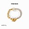 Simple Stainless Steel Link Bracelets for Summer Beach, Real 18K Gold Plated, 6-3/4 inch(17cm)