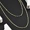 Brass Double Layer Necklaces, Cable Chain Necklaces for Women, With 304 Stainless Steel Lobster Clasp, Rack Plating, Lead Free & Cadmium Free, Long-Lasting Plated, Real 18K Gold Plated, Real 18K Gold Plated, 15.61 inch(39.65cm) long+ 50~60mm extender