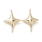 Brass Connector Charms, Cadmium Free & Nickel Free & Lead Free, Star, Real 18K Gold Plated, 17.5x12.5x4mm, Hole: 1.2mm