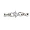 Brass Micro Pave Clear Cubic Zirconia Fold Over Clasps, Rack Plating, Long-Lasting Plated, Lead Free & Cadmium Free, Platinum, 48mm