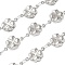 304 Stainless Steel Flower Link Chains, Soldered, with Spool, Stainless Steel Color, 17x10x5mm, about 5m/roll