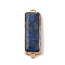 Natural Lapis Lazuli Links connectors, with Brass Findings, Faceted, Rectangle, Golden, 33.5x9.5~10x5mm, Hole: 1.2~1.4mm
