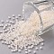 12/0 Grade A Round Glass Seed Beads, Ceylon, Floral White, 2x1.5mm, Hole: 0.7mm, about 48500pcs/pound