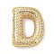 Rack Plating Brass Micro Pave Cubic Zirconia Pendants, Real 18K Gold Plated, Lead Free & Cadmium Free, Letter, Letter D, 23.5x18.5x7mm, Hole: 4x2.5mm
