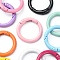 10Pcs 10 Colors Spray Painted Eco-Friendly Alloy Spring Gate Rings, O Rings, Snap Clasps Ring, Cadmium Free & Nickel Free & Lead Free, Mixed Color, 6 Gauge, 25x4mm, 1pc/color