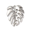 Alloy Pendants, Leaf, Lead Free & Cadmium Free, Platinum, 34x26.5x3mm, Hole: 2mm