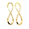 Ion Plating(IP) 304 Stainless Steel Pendants, Number 8 Charm, Real 18K Gold Plated, 48x13x8mm, Hole: 14.5x8mm
