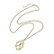 Stainless Steel Macrame Pouch Empty Stone Holder for Necklace Makings, Golden, 24.02 inch(61cm)