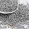 Baking Paint Glass Seed Beads, Cylinder, Silver, 2x1.5mm, Hole: 1mm, about 5599pcs/50g