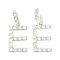 Brass Micro Pave Clear Cubic Zirconia Pendants, Letter, Letter.E, 19~22.5x10.5~20x2.5mm, Hole: 9.5x6mm