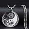 Yin-yang Lotus Eye 201 Stainless Steel Pendant Necklaces for Women, Non-Tarnish, Stainless Steel Color, 19.49 inch(49.5cm), pendant: 39x35mm