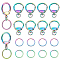 PH PandaHall 20pcs Rainbow Swivel Clasps Set, 10pcs Circle Alloy Trigger Snap Hooks Lanyard Keychain Hook with 10pcs 1 Inch 304 Stainless Steel Round Split Key Rings for Keychain Lanyard Bag Pendant