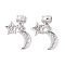 Brass Pendants, Cadmium Free & Nickel Free & Lead Free, Moon & Star, Platinum, 28mm, Hole: 3.5mm