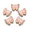 Alloy Enamel Charms, Butterfly, Light Gold, Misty Rose, 10.5x13x3mm, Hole: 2mm