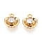 Brass Micro Pave Clear Cubic Zirconia Pendants, Shell Shape Charms, Nickle Free, Real 18K Gold Plated, 11.2x10x3.5mm, Hole: 1mm