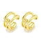 Brass Cuff Earrings, Real 18K Gold Plated, 13x7.5mm