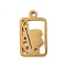 304 Stainless Steel Charms, Rectangle with Palette, Golden, 13x7.5x1mm, Hole: 1.2mm