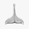 Tarnish Resistant 304 Stainless Steel Pendants, Frosted, Whale Tail Shape, Stainless Steel Color, 29x25x7.5mm, Hole: 5mm