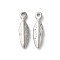 304 Stainless Steel Pendants, Leaf, Stainless Steel Color, 15.5x4x2mm, Hole: 1.2mm