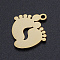 Jewelry 201 Stainless Steel Laser Cut Pendants, Baby Feet, Golden, 18x16x1mm, Hole: 1.5mm