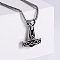Stainless Steel Gothic Hammer Pendant Necklaces for Men, Stainless Steel Color