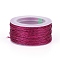 Nylon Metallic Cords, Fuchsia, 1mm, about 20m/Roll
