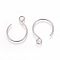 Tarnish Resistant 304 Stainless Steel Earring Hooks, Ear Wire, with Horizontal Loop, Stainless Steel Color, 19x15mm, Hole: 2mm, 20 Gauge, Pin: 0.8mm