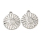 Non-Tarnish 304 Stainless Steel Pendants, Flat Round with Sun Charm, Stainless Steel Color, 20x17x2mm, Hole: 1.6mm