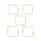 Brass Beads Frames, Cadmium Free & Lead Free, Square, Real 24K Gold Plated, 20x20x1mm