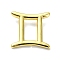 Rack Plating Brass Pendants, Long-Lasting Plated, Lead Free & Cadmium Free, 12 Constellations, Gemini, 14.5x15x3.5mm, Hole: 1.2mm