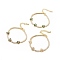 Cubic Zirconia Chain Bracelet, Flower Rack Plating Brass Jewelry with Chain Extender & Lobster Claw Clasps for Women, Lead Free & Cadmium Free, Long-Lasting Plated, Real 18K Gold Plated, Mixed Color, 7-1/8 inch(18cm)
