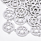 Tarnish Resistant 201 Stainless Steel Links connectors, Laser Cut Links, for Jewish, Flat Round with Star of David, Stainless Steel Color, 20x15x1mm, Hole: 1.8mm