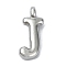 Anti-Tarnish 304 Stainless Steel Pendants, Letter Charm, Letter J, 20x9x4mm, Hole: 1.6mm
