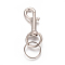 Alloy Swivel Clasps, Bolt Snaps with Iron Split Key Ring, for Dog Leash, Platinum, 96mm