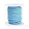 Braided Cowhide Leather Cord, Leather Rope String for Bracelets, with Cotton Thread inside, Light Sky Blue, 3mm, about 8.74 yards(8m)/roll