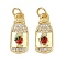 Brass Pendants, with Enamel, Lead Free & Cadmium Free, Rack Plating, Long-Lasting Plated, Real 18K Gold Plated, Bottle, 18x7.5x3mm, Hole: 3mm