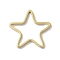 Brass Linking Rings, Lead Free & Cadmium Free, Star, Real 24K Gold Plated, 15.5x16x1mm, Inner Diameter: 11x13.5mm