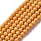 Painted Glass Bead Strands, Baking Paint, Round, Gold, 8mm, Hole: 1.3~1.6mm, about 100pcs/strand, 31.4 inch
