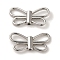 Rack Plating Alloy Beads, Cadmium Free & Nickel Free & Lead Free, Bowknot, Platinum, 11x22.5x3mm, Hole: 1.6mm
