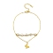 Ion Plating(IP) 304 Stainless Steel Anklets, with Plastic Beads, Golden, 8-1/4 inch(21cm)