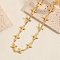Elegant Vintage Hollow Stainless Steel Link Chain Necklaces for Women, Golden, Cross, 15.75 inch(40cm)