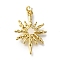 Rack Plating Brass Pendants, with Enamel and Jump Ring, Long-Lasting Plated, Cadmium Free & Lead Free, Sun Charm, Real 18K Gold Plated, 24x17x2mm, Hole: 3mm